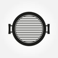 Barbecue grill icon. Top view of bbq oven. Vector illustration